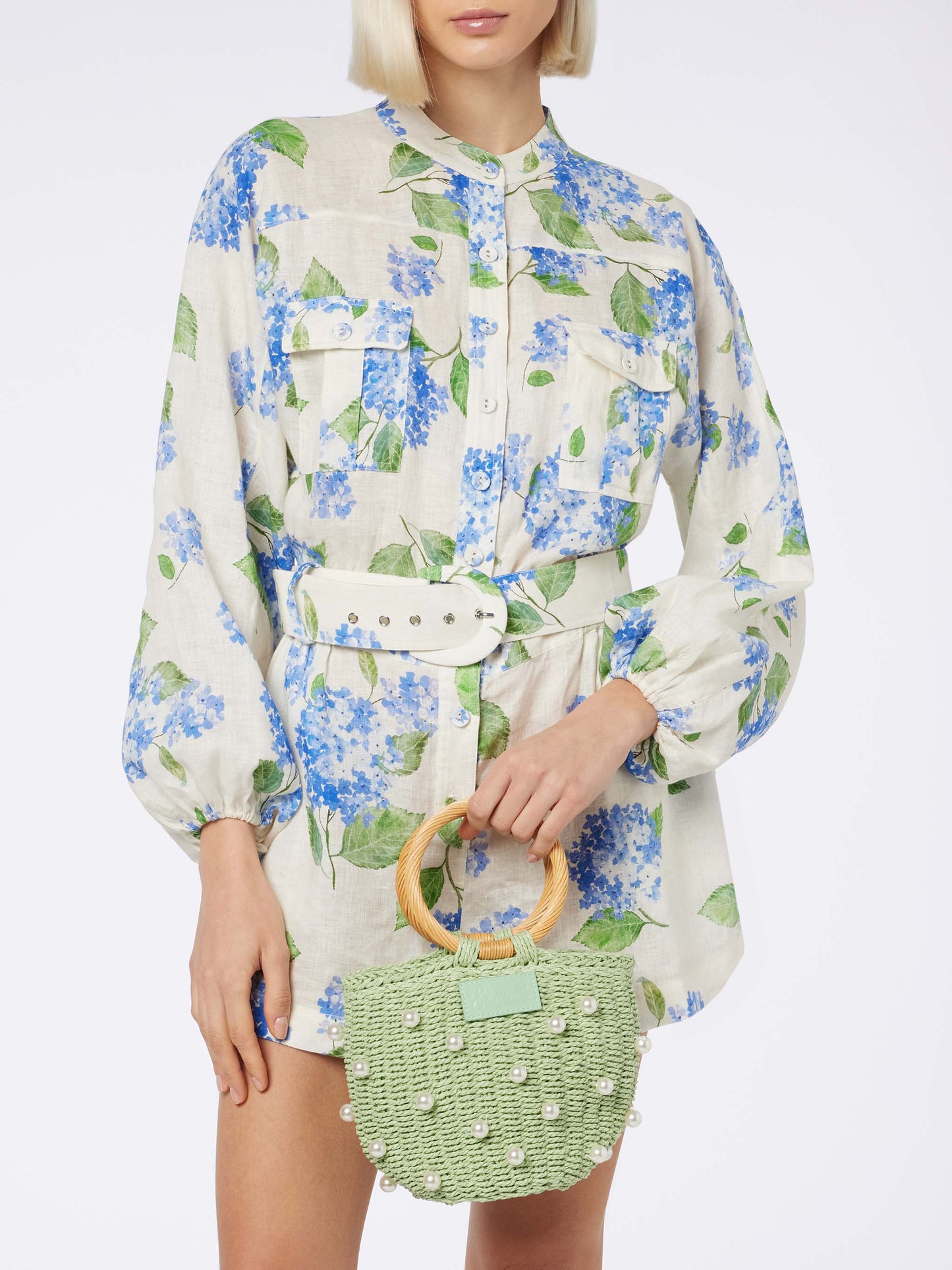 Leinen-Playsuit Hanniel für Damen mit Blumenmuster