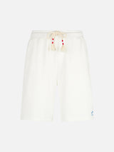 Man white cotton bermuda