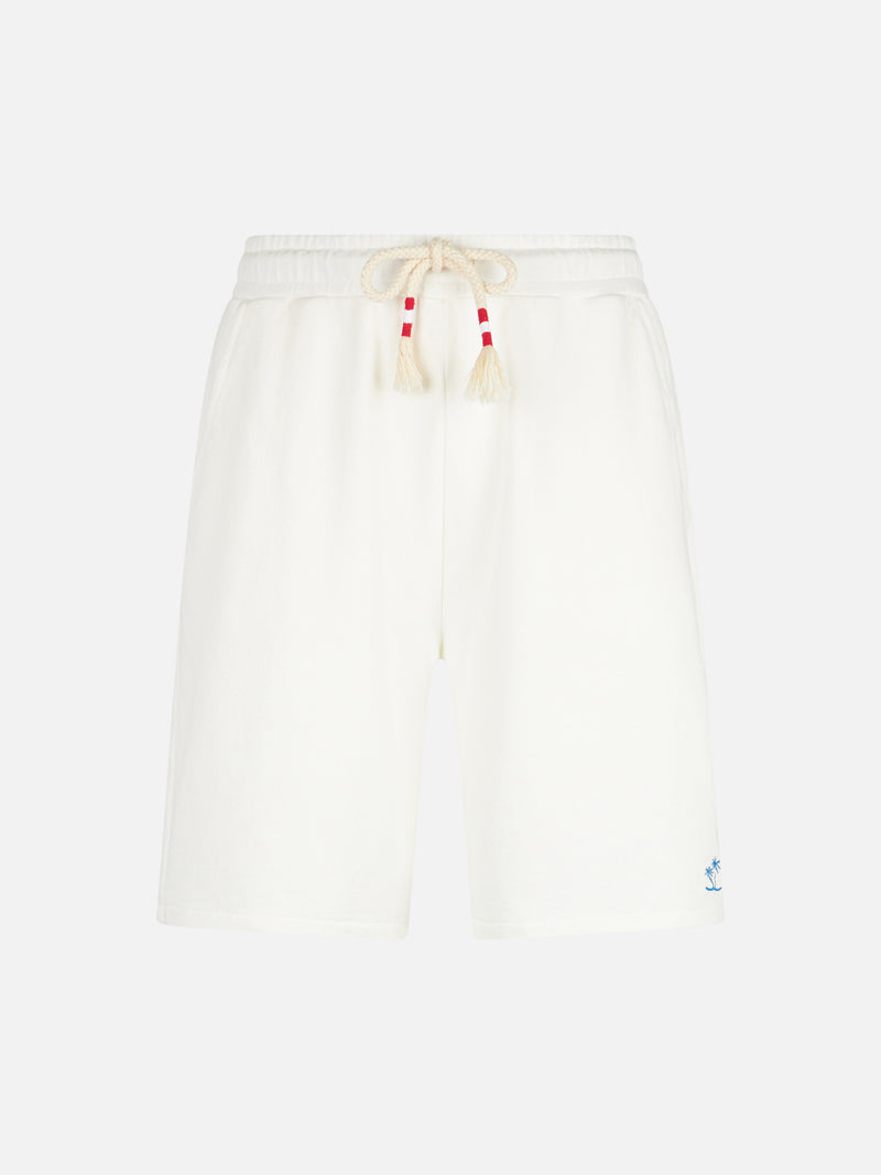 Man white cotton bermuda