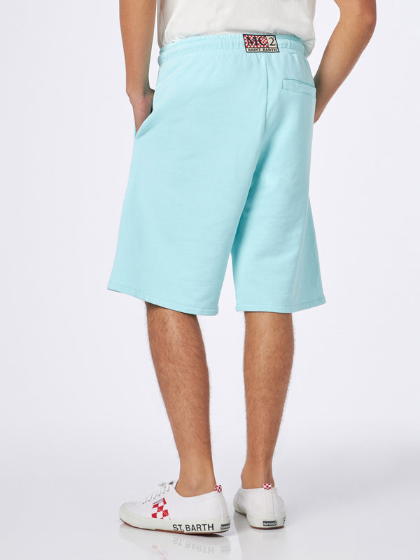 Man water green cotton bermuda