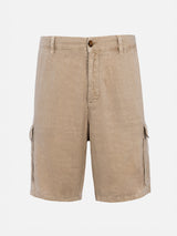 Man beige linen bermuda shorts Rodi