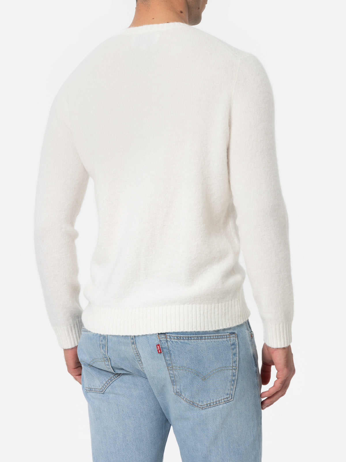 Man white crewneck stretch sweater Regent - MC2 Saint Barth