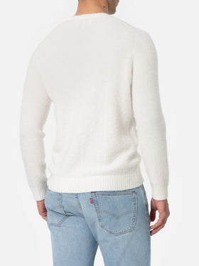 Man white crewneck stretch sweater Regent - MC2 Saint Barth