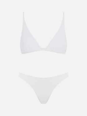 Weißer Triangel-Bikini für Damen