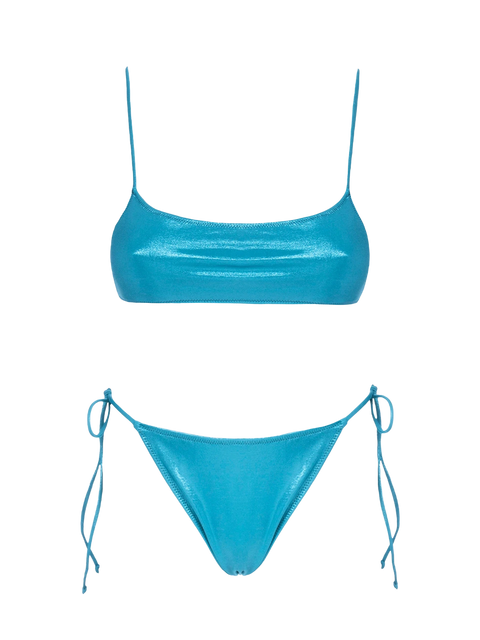 Woman lamina teal bralette bikini Sadie Marielle - MC2 Saint Barth