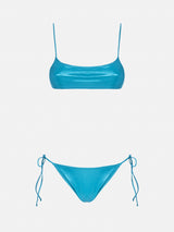 Bikini da donna a bralette lamina verde acqua Sadie Marielle