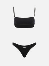 Woman black lurex bralette bikini Sadie Naomi