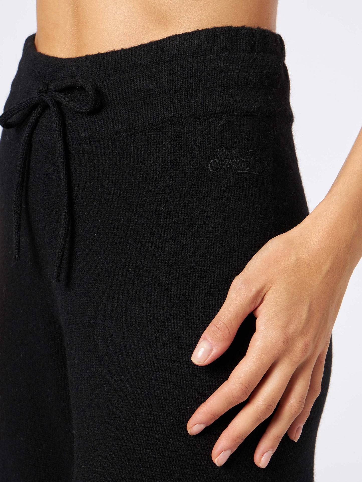 Knitted black palazzo pants Savine
