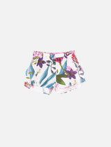 Tropical print girl shorts