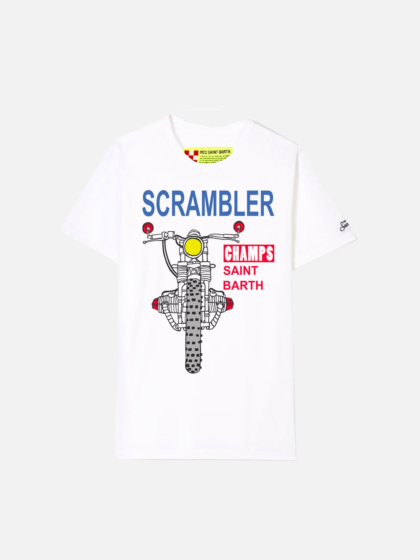 Scrambler White Cotton T-Shirt - MC2 Saint Barth
