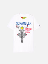 T-shirt Scrambler in cotone bianco