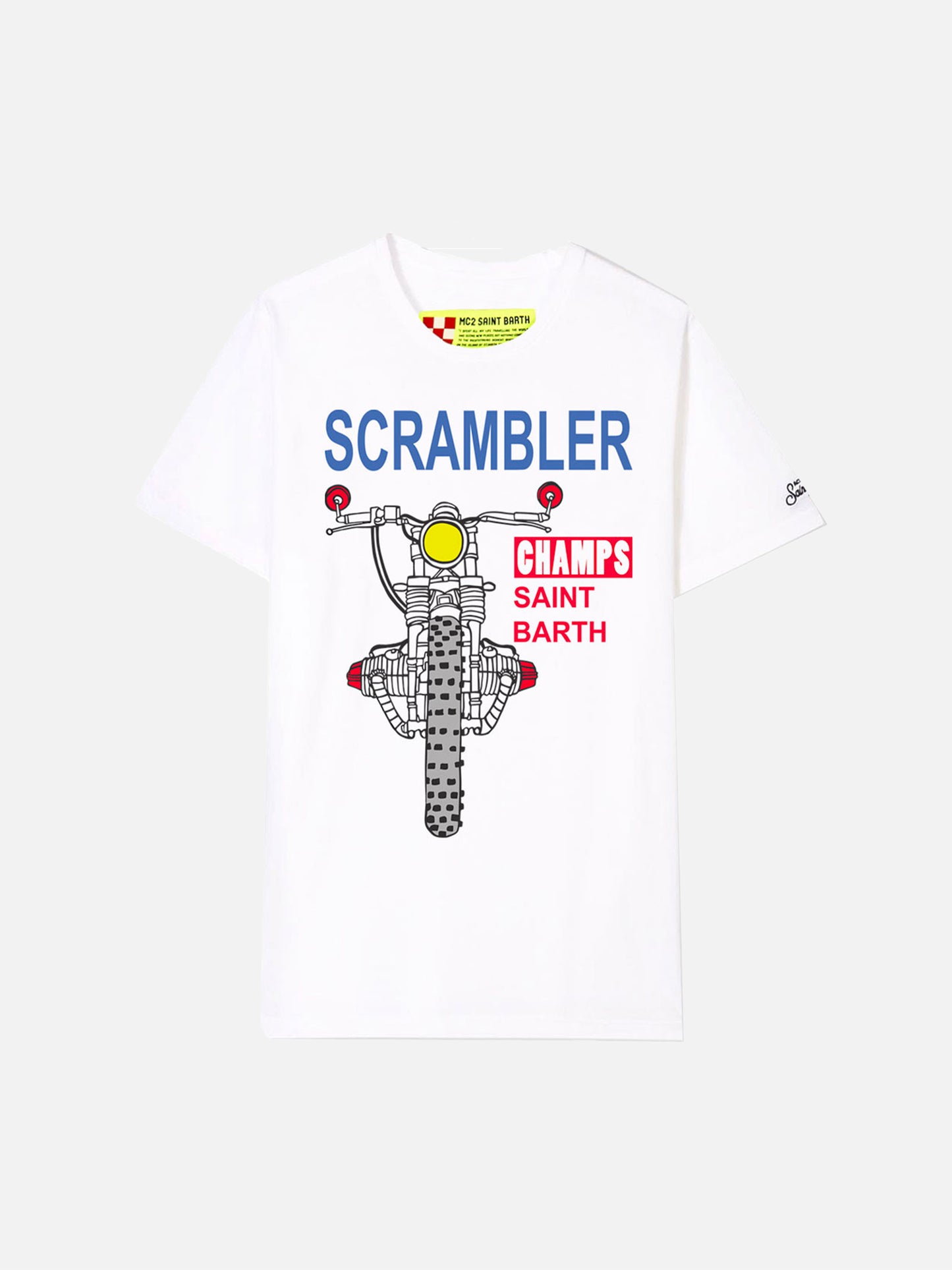 Scrambler White Cotton T-Shirt - MC2 Saint Barth