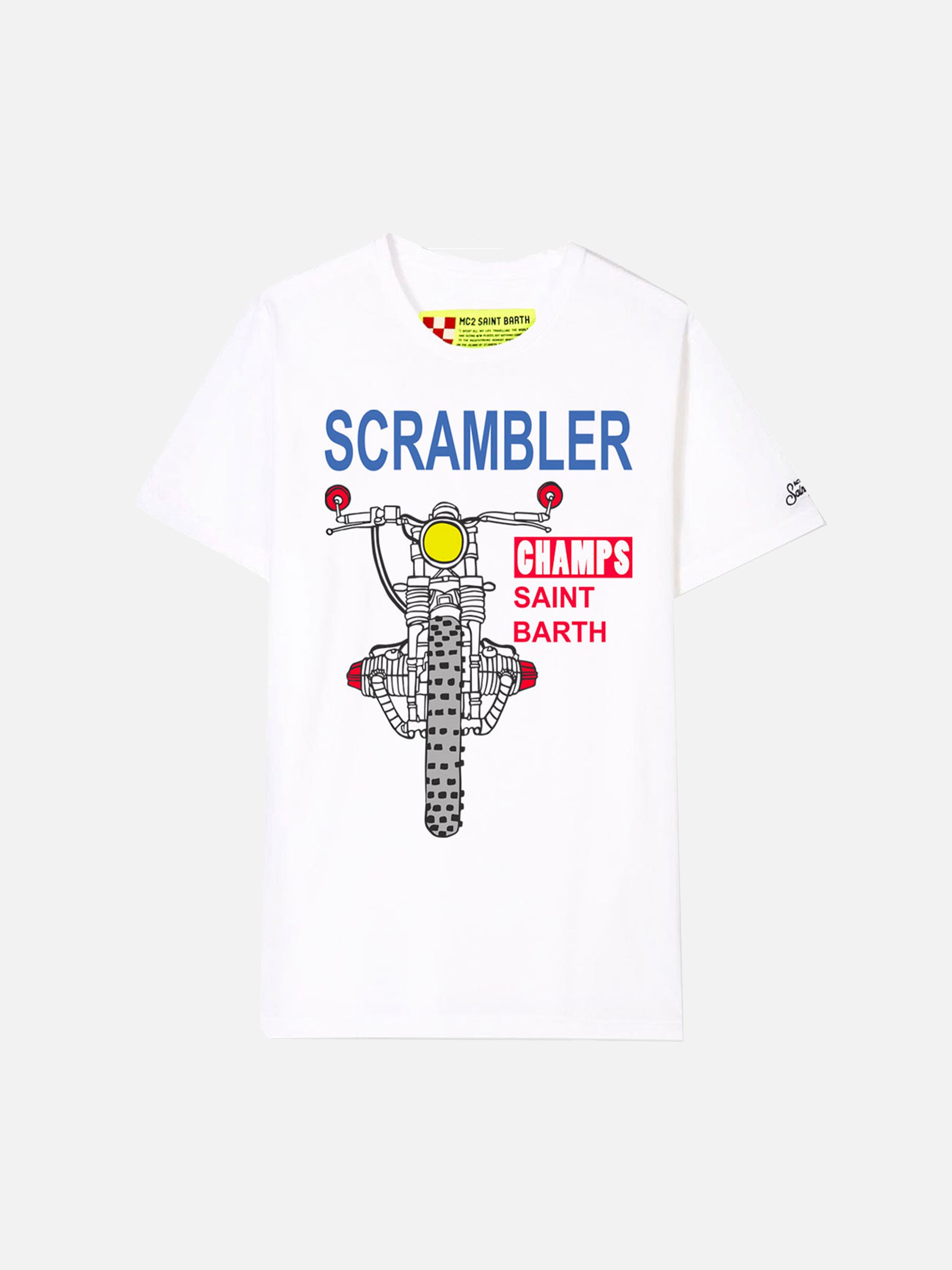 Scrambler White Cotton T-Shirt - MC2 Saint Barth