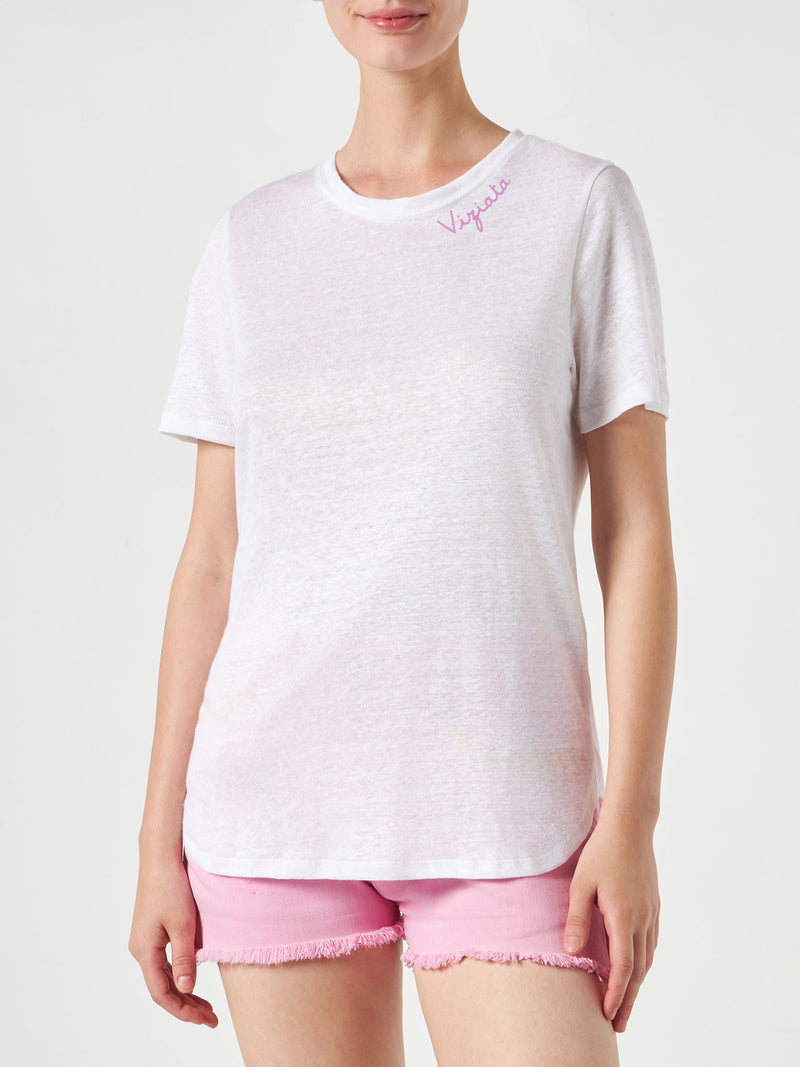 Viziata embroidered linen t-shirt