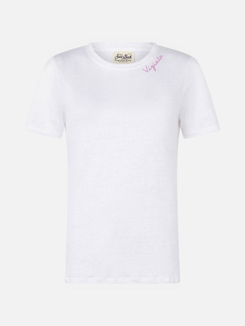 Viziata embroidered linen t-shirt