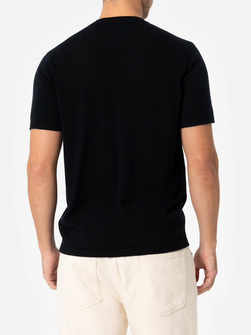 Man black cashmere blend t-shirt Scott