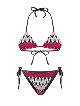 Damen-Triangel-Bikini mit Chevron-Strickmuster
