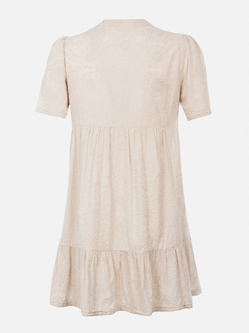 Woman Sangallo lace cotton short dress Siara