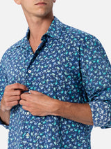 Camicia da uomo Sikelia in mussola di cotone con stampa granchi