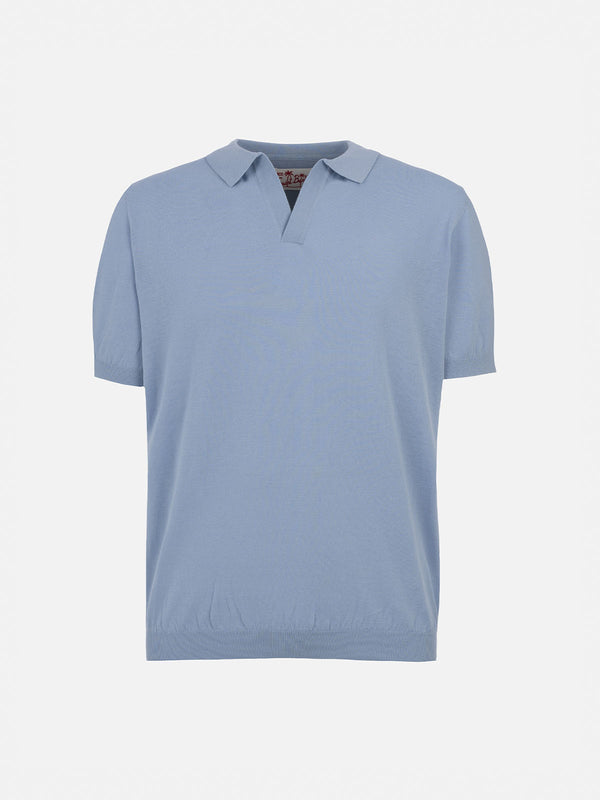 Boy light blue knitted polo shirt Sloan Jr