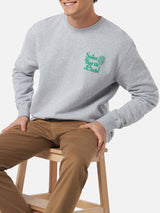 Graues Herren-Sweatshirt mit Rundhalsausschnitt und Saint Barth MC2 Club-Aufdruck