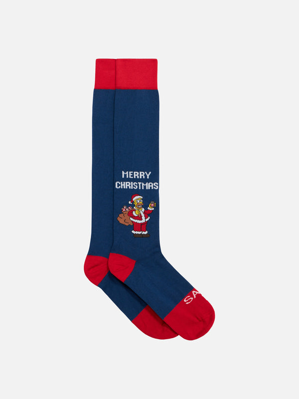 Man long socks with Homer Merry christmas jacquard | THE SIMPSONS SPECIAL EDITION