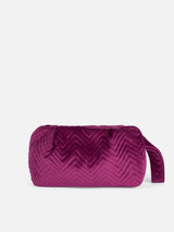 Pochette in velluto fucsia trapuntato