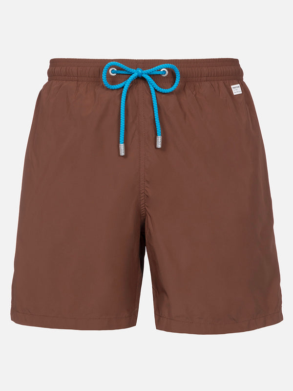 Man lightweight fabric brown swim shorts Lighting Pantone | PANTONE® SPECIAL EDITION