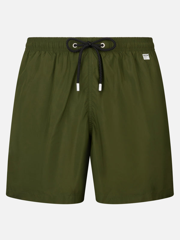 Man lightweight fabric military green swim-shorts Lighting Pantone | PANTONE SPECIAL EDITION