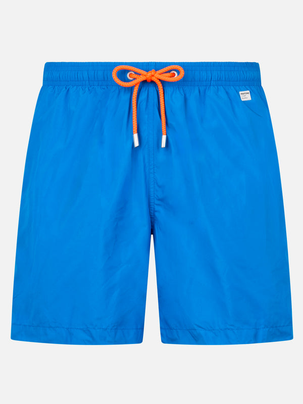 Blaue Herren-Badeshorts aus leichtem Stoff Lighting Pantone | PANTONE-SONDERAUSGABE