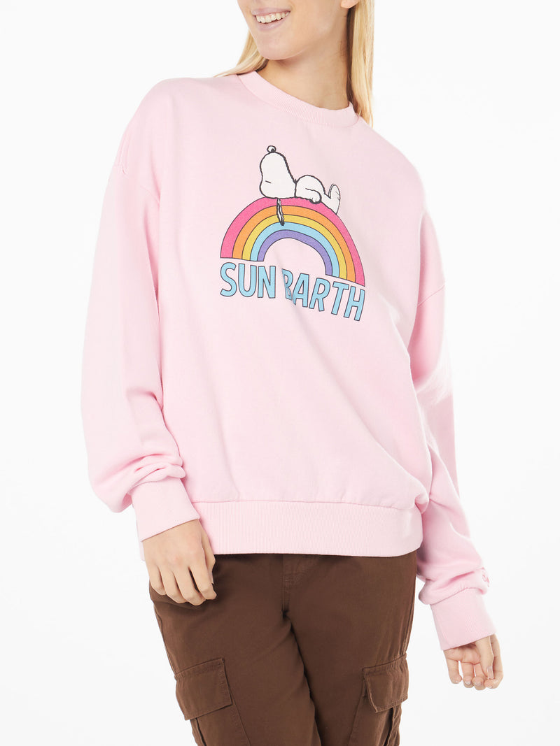 Woman pink sweatshirt with Snoopy print | Peanuts® Special Edition