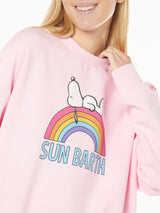 Woman pink sweatshirt with Snoopy print | Peanuts® Special Edition