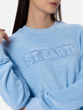 Hellblaues Stardust-Sweatshirt aus Frottee für Damen