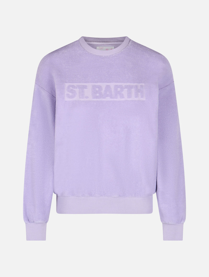 Woman lilac terry cotton Stardust sweatshirt