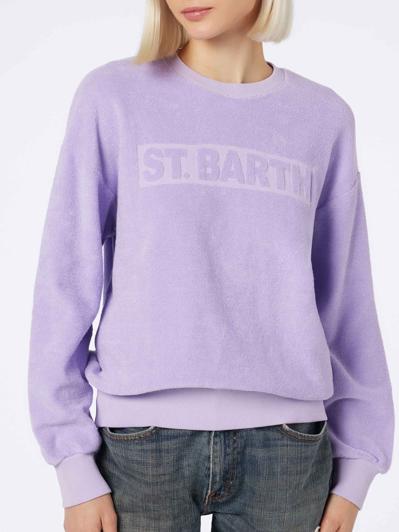 Woman lilac terry cotton Stardust sweatshirt