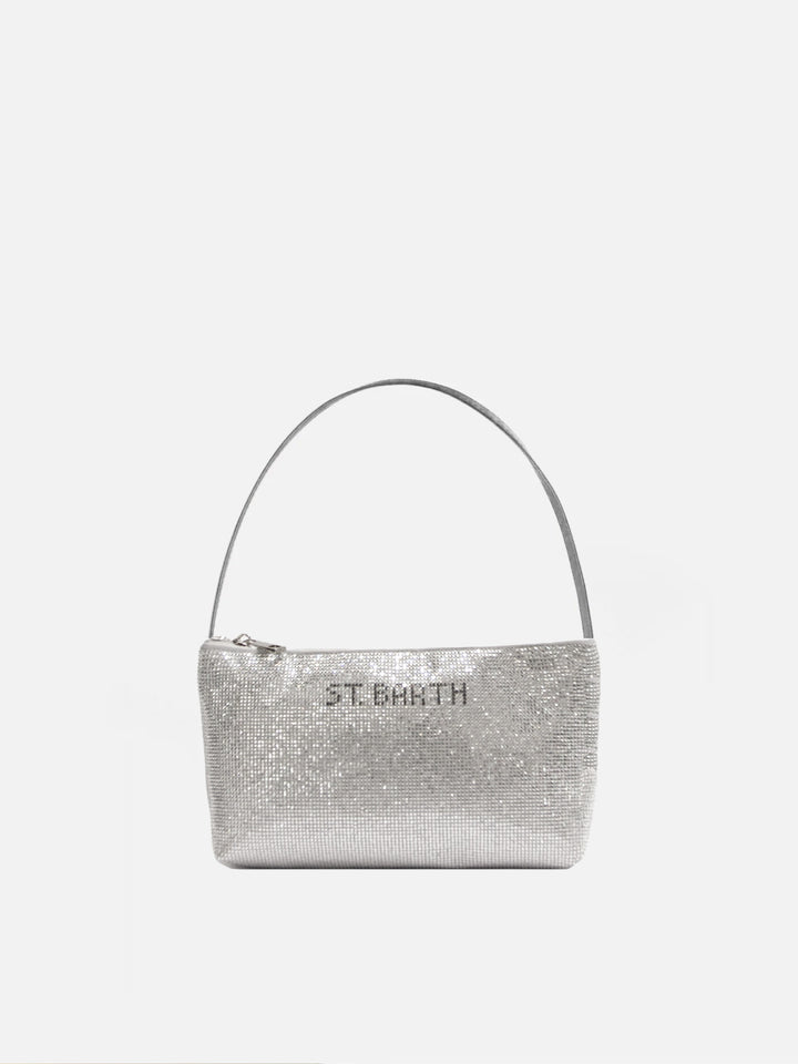 Mini bag with silver rhinestones