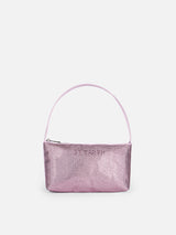 Mini bag with lilac rhinestones