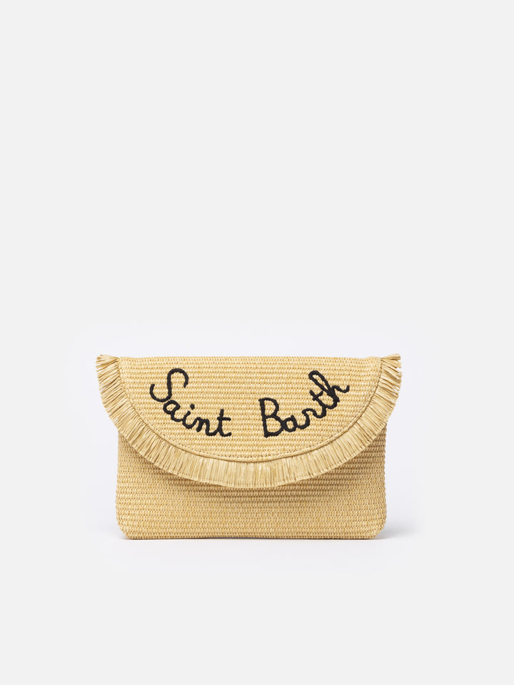 Pouch in paglia con charms frutta