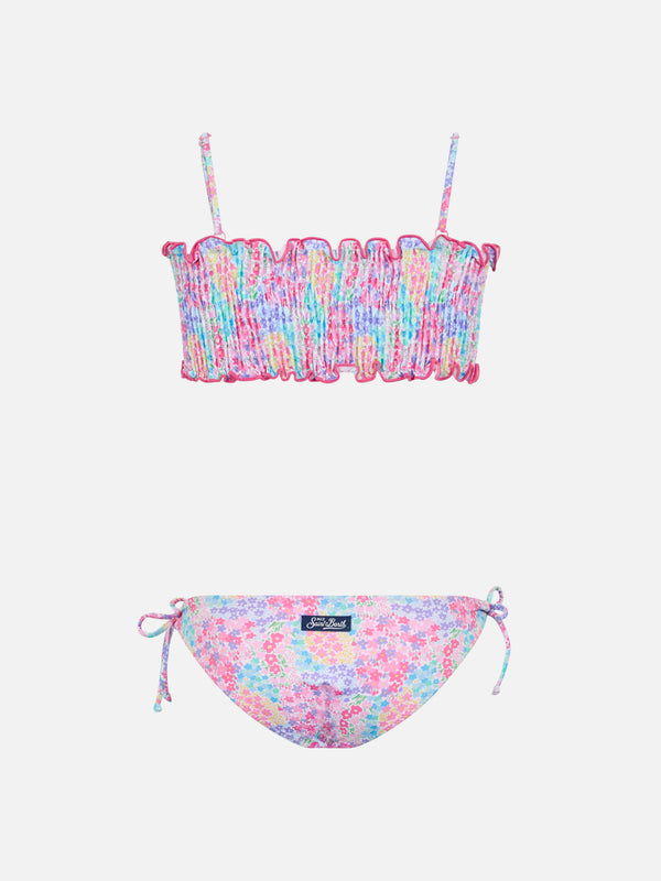 Bikini Tilly mit gesmokten Spitzenstickereien und Blumenprint für Mädchen