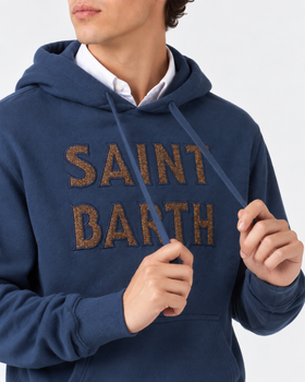 Felpa Tribeca cappuccio patch blu