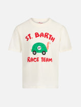 Boy cotton t-shirt with St. Barth race team print