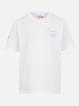 Baumwoll-T-Shirt mit Di Padre in Figlio-Stickerei | SS LAZIO SONDERAUSGABE