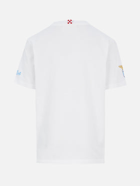Baumwoll-T-Shirt mit Di Padre in Figlio-Stickerei | SS LAZIO SONDERAUSGABE