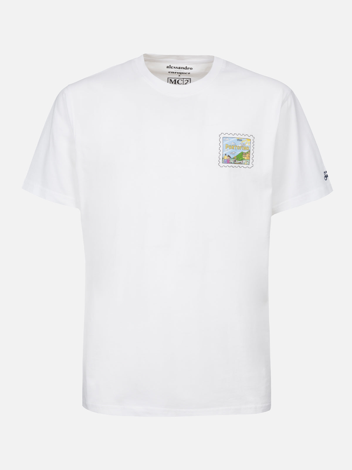 Baumwoll-T-Shirt mit Portofino-Postkartenmotiv | ALESSANDRO ENRIQUEZ SONDEREDITION
