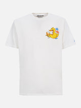 T-shirt da uomo in cotone con stampa piazzata fronte e retro Cryptopuppets Ducky Aperitif | EDIZIONE SPECIALE CRYPTOPUPPETS