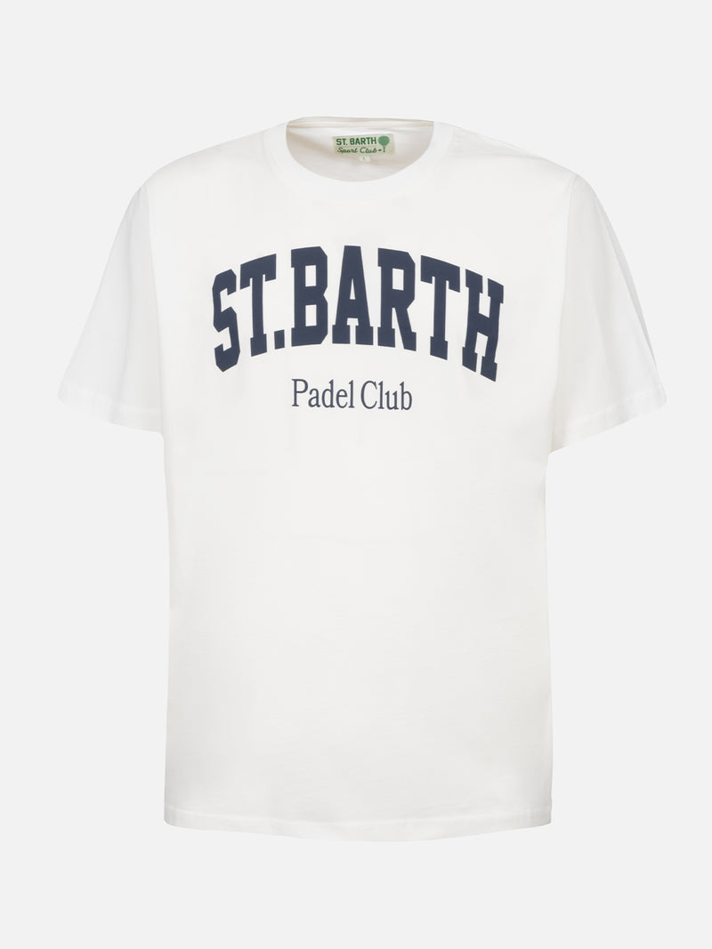 T-shirt da uomo in cotone con stampa piazzata St. Barth Padel Club