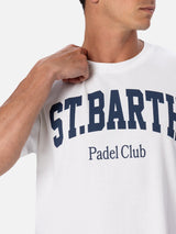 Man cotton t-shirt with St. Barth Padel Club placed print