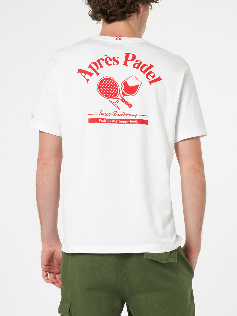 Man cotton t-shirt with Aprés Padel placed print