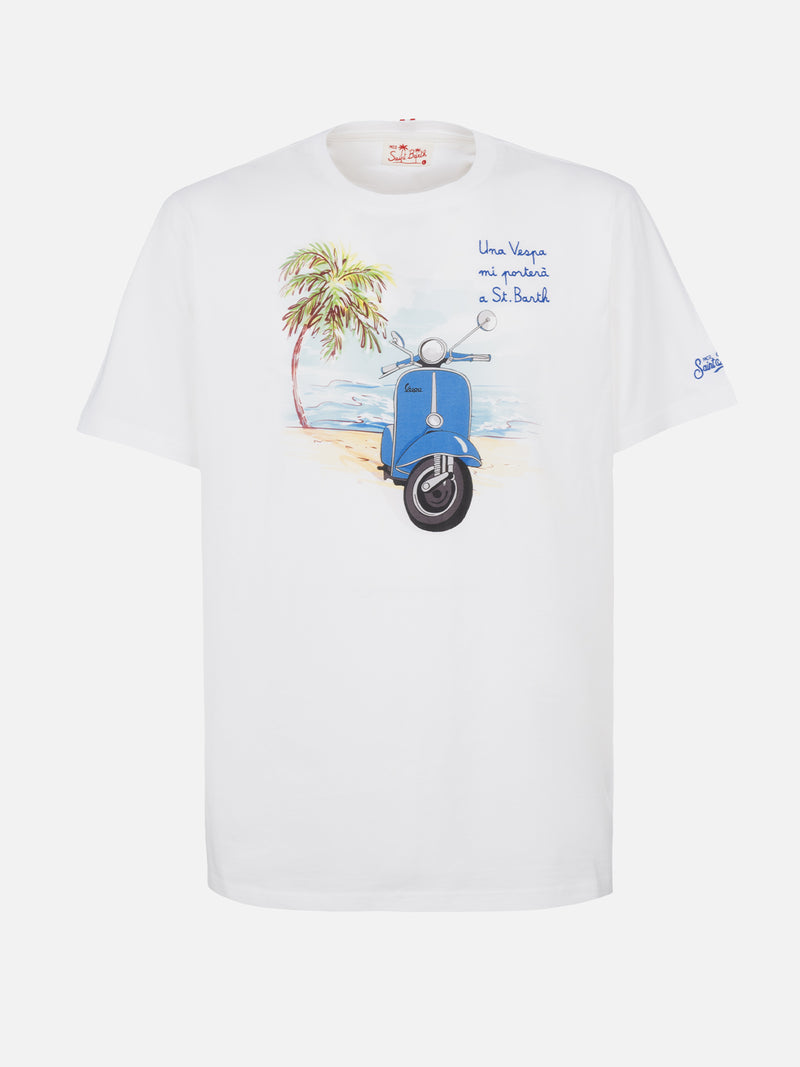 Herren-T-Shirt mit platziertem Vespa-Aufdruck und Stickerei | VESPA-SONDEREDITION