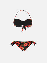 Bandeau-Bikini mit Blumenmuster